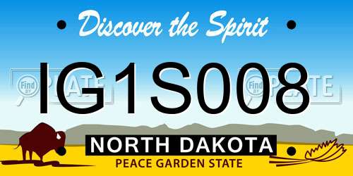 IG1S008 North Dakota License Plate
