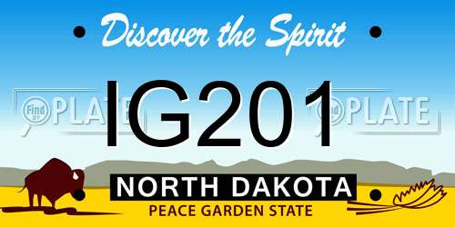IG201 North Dakota License Plate