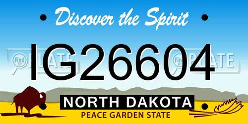 IG26604 North Dakota License Plate