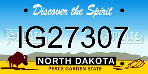 IG27307 North Dakota License Plate
