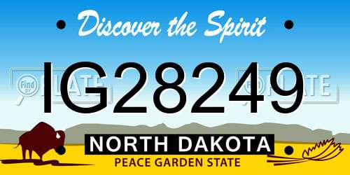 IG28249 North Dakota License Plate