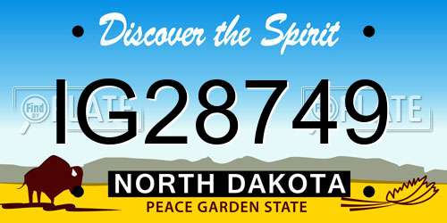 IG28749 North Dakota License Plate