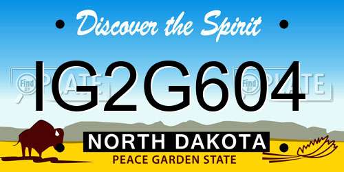 IG2G604 North Dakota License Plate