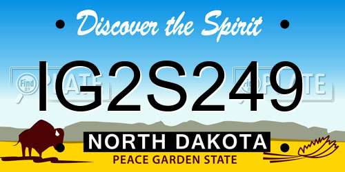 IG2S249 North Dakota License Plate