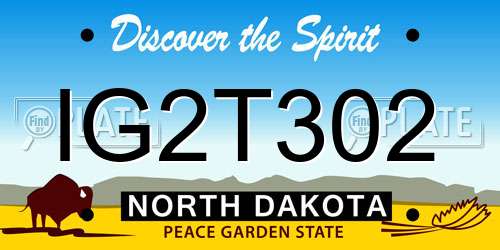 IG2T302 North Dakota License Plate