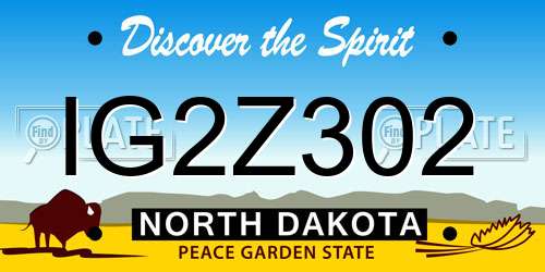IG2Z302 North Dakota License Plate