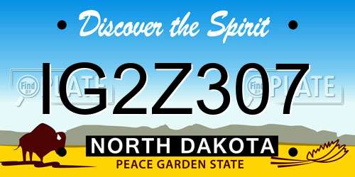 IG2Z307 North Dakota License Plate