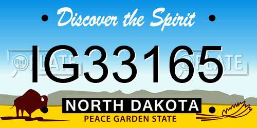 IG33165 North Dakota License Plate