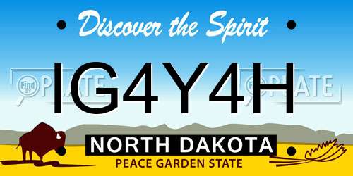 IG4Y4H North Dakota License Plate