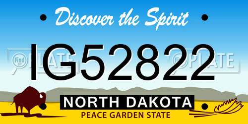 IG52822 North Dakota License Plate