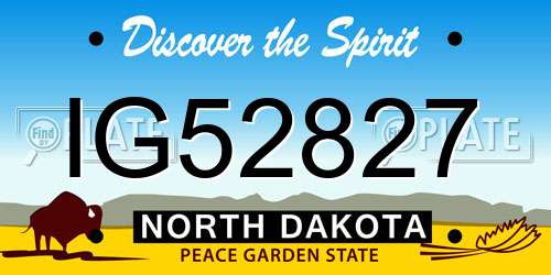 IG52827 North Dakota License Plate