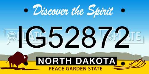 IG52872 North Dakota License Plate