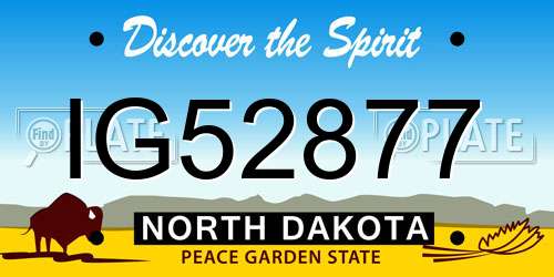 IG52877 North Dakota License Plate
