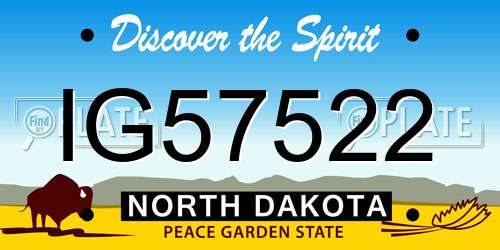 IG57522 North Dakota License Plate