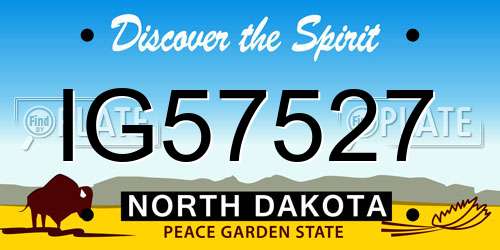 IG57527 North Dakota License Plate