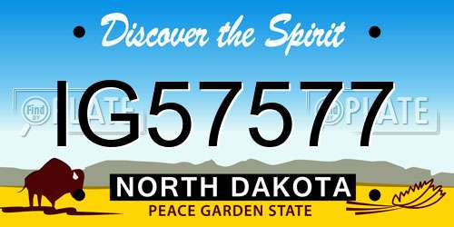 IG57577 North Dakota License Plate