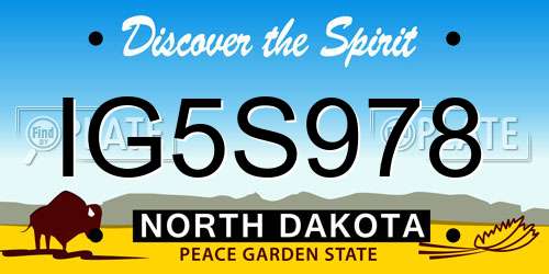 IG5S978 North Dakota License Plate
