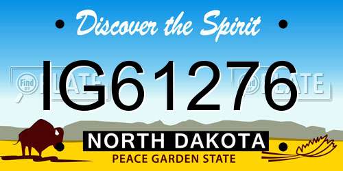 IG61276 North Dakota License Plate