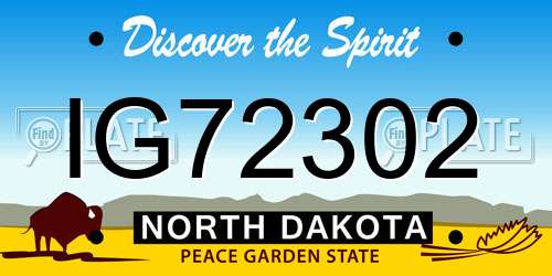 IG72302 North Dakota License Plate