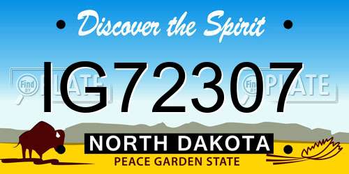 IG72307 North Dakota License Plate