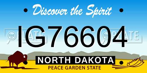 IG76604 North Dakota License Plate