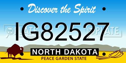 IG82527 North Dakota License Plate