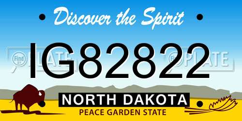 IG82822 North Dakota License Plate