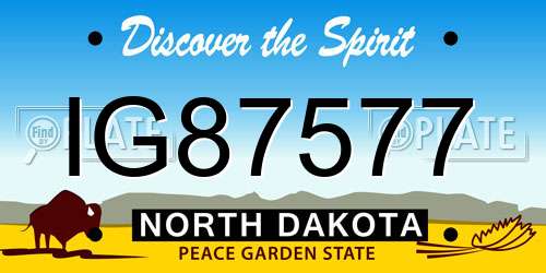 IG87577 North Dakota License Plate