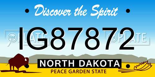 IG87872 North Dakota License Plate