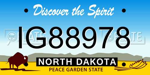 IG88978 North Dakota License Plate