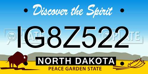 IG8Z522 North Dakota License Plate