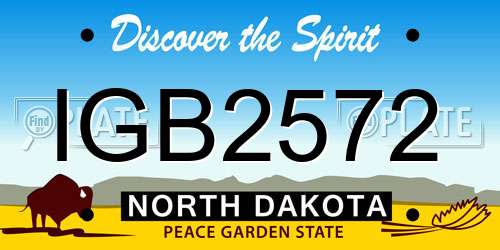IGB2572 North Dakota License Plate