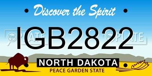 IGB2822 North Dakota License Plate