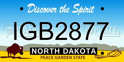 IGB2877 North Dakota License Plate