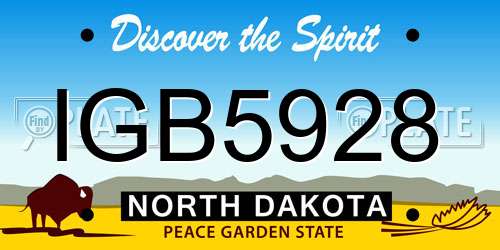IGB5928 North Dakota License Plate