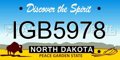 IGB5978 North Dakota License Plate