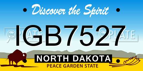 IGB7527 North Dakota License Plate