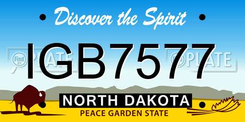 IGB7577 North Dakota License Plate