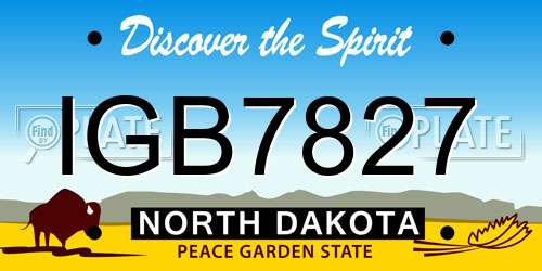 IGB7827 North Dakota License Plate
