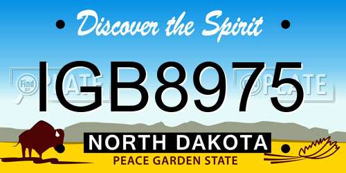 IGB8975 North Dakota License Plate