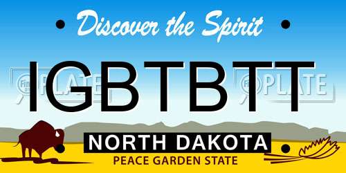 IGBTBTT North Dakota License Plate