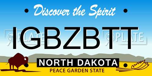 IGBZBTT North Dakota License Plate