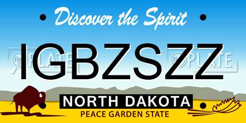IGBZSZZ North Dakota License Plate
