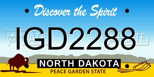 IGD2288 North Dakota License Plate
