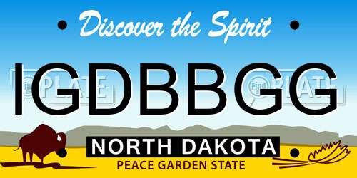 IGDBBGG North Dakota License Plate