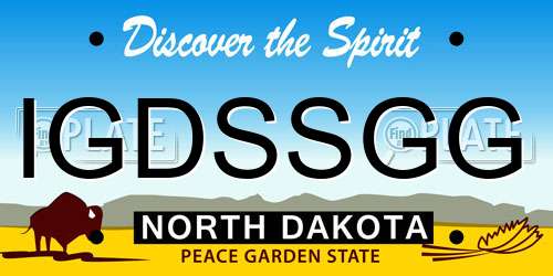 IGDSSGG North Dakota License Plate