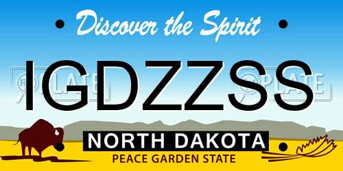 IGDZZSS North Dakota License Plate