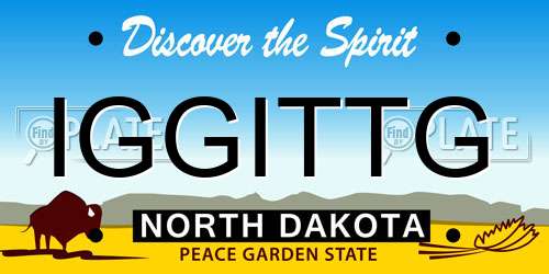 IGGITTG North Dakota License Plate