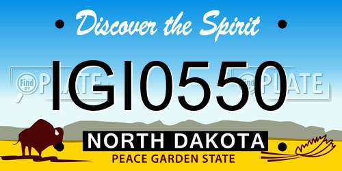 IGI0550 North Dakota License Plate