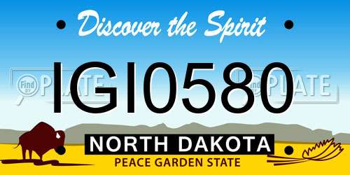 IGI0580 North Dakota License Plate